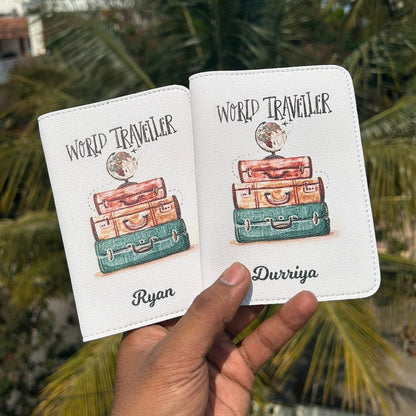 Personalized White Printed Passport Cover