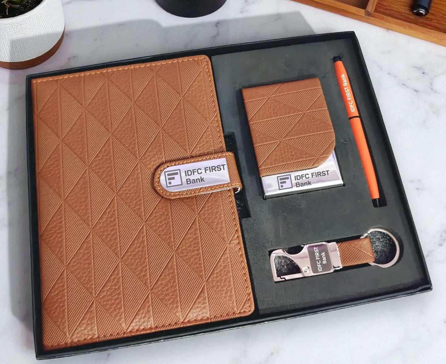 Personalized Premium 4-in-1 Gift Set (Diary, Pen, Keychain, Card Holder)