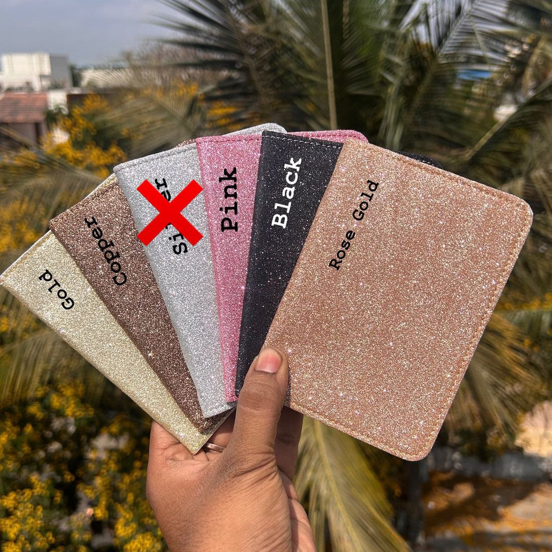 Glitter Personalized Passport Cover