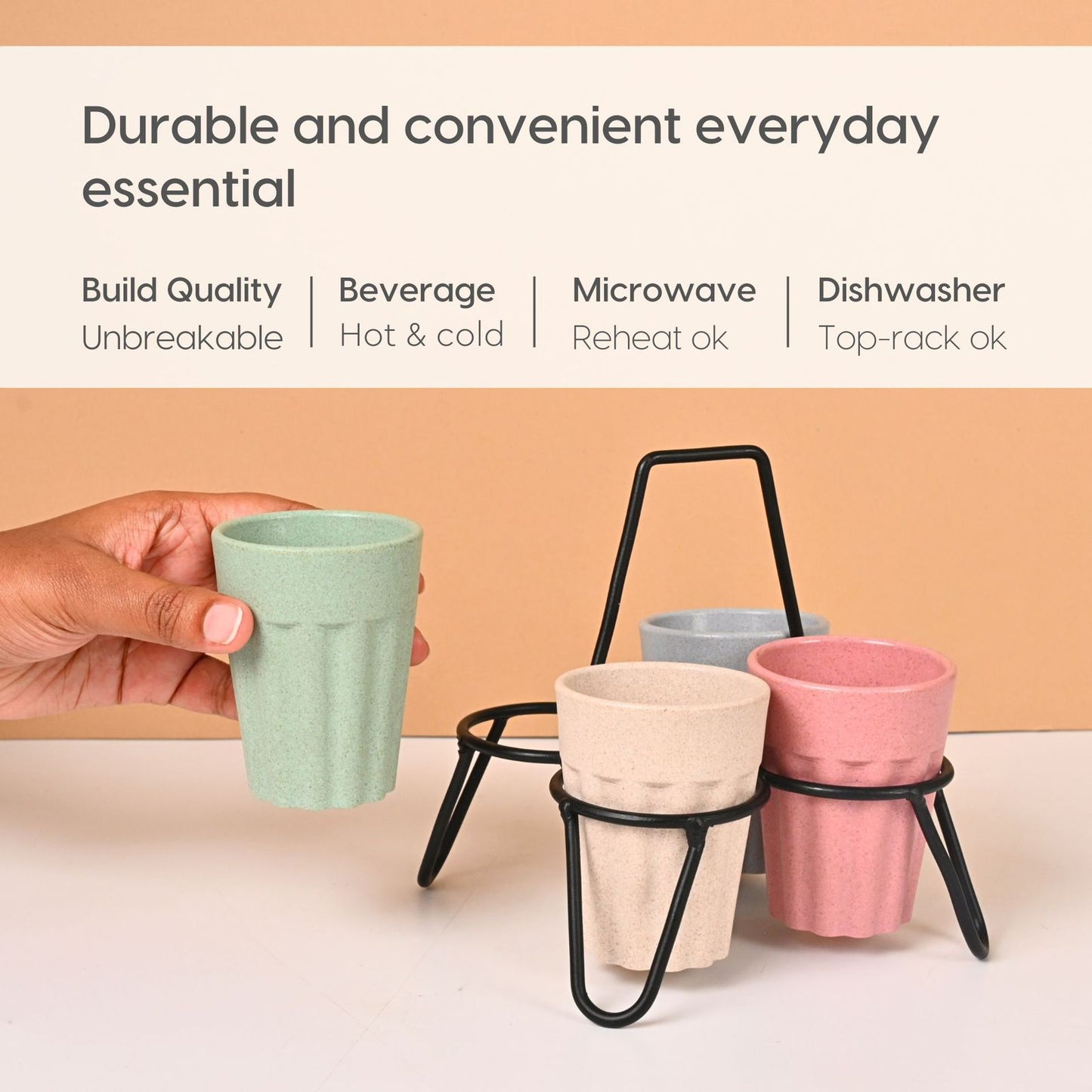 Eco-Friendly Cutting Chai Cups (Husk Made) – Assorted Colors