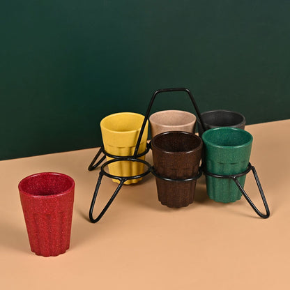 Eco-Friendly Cutting Chai Cups (Husk Made) – Assorted Colors