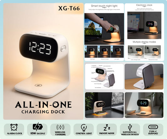 Personalized All-in-One Wireless Charging Dock & Alarm Clock