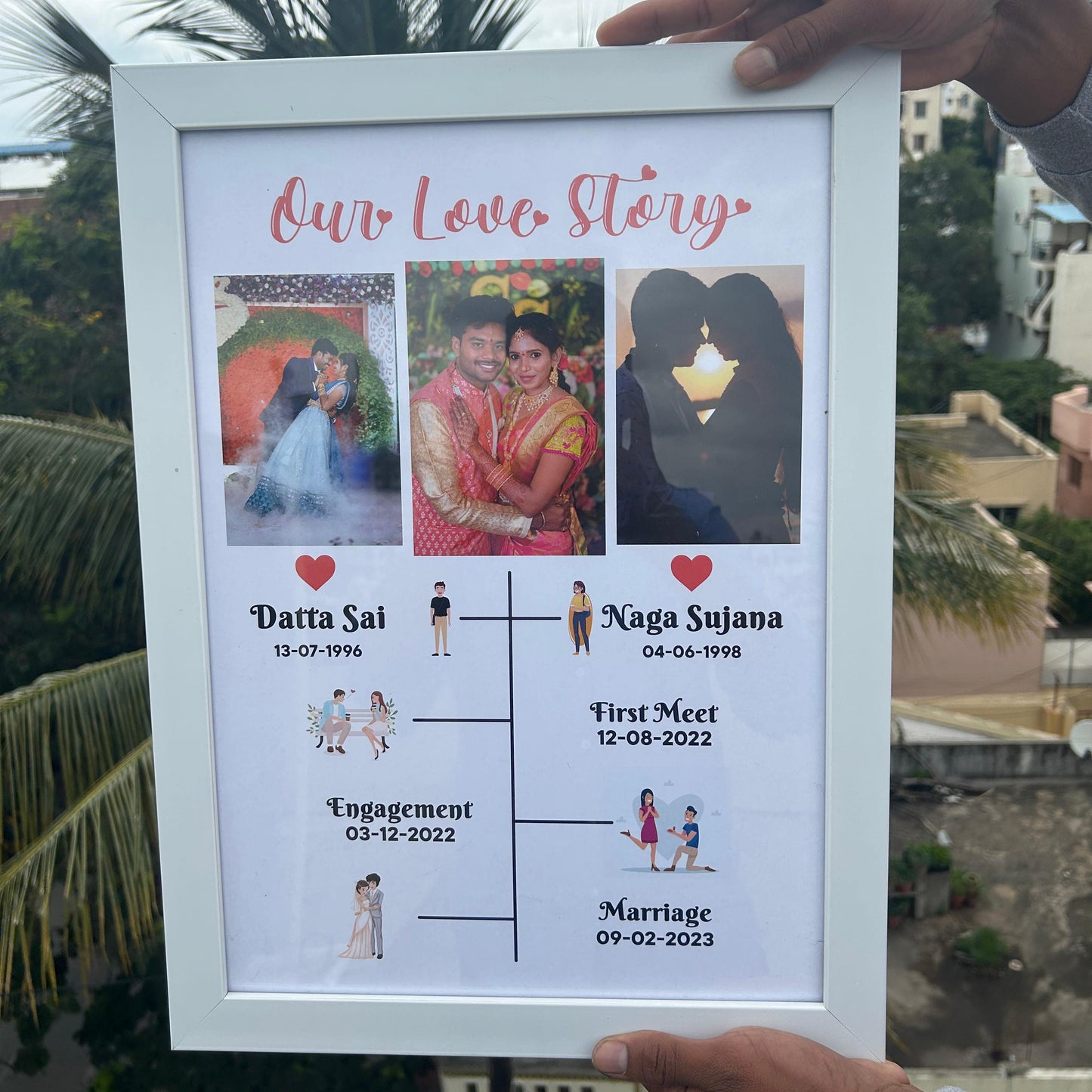 Personalized "Our Love Story" Timeline Frame