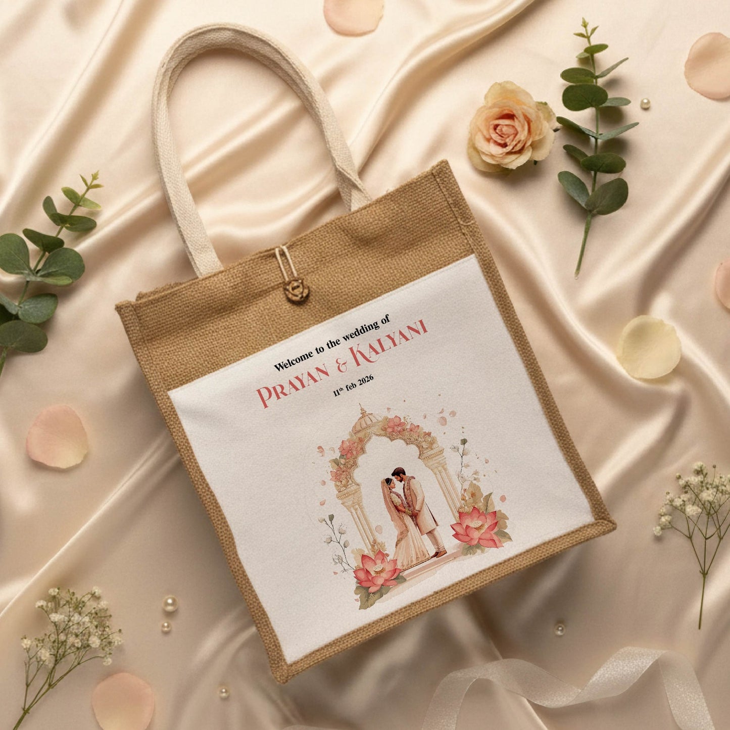 Personalized Eco-Friendly Wedding Jute Bags