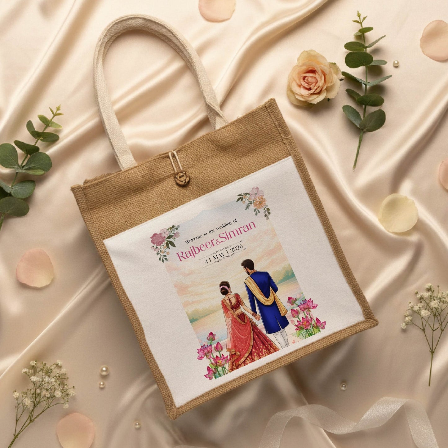 Personalized Eco-Friendly Wedding Jute Bags