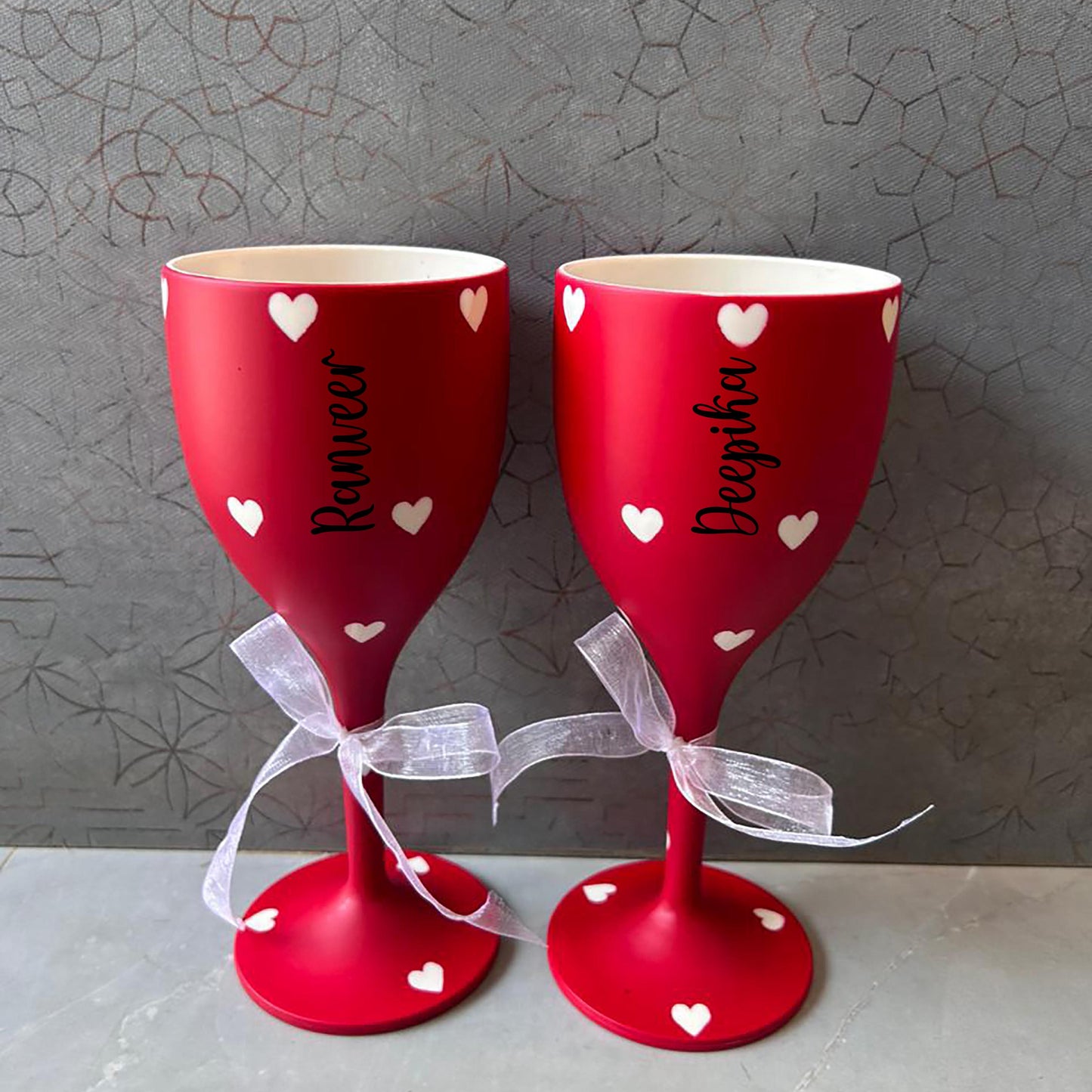 Personalized Non-Breakable Couple Wine Glasses (Set of 2)