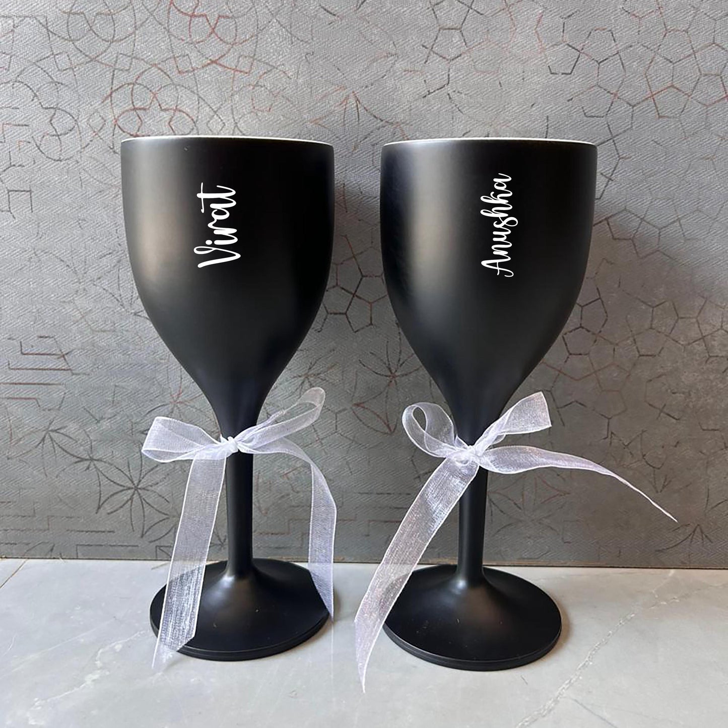 Personalized Non-Breakable Couple Wine Glasses (Set of 2)