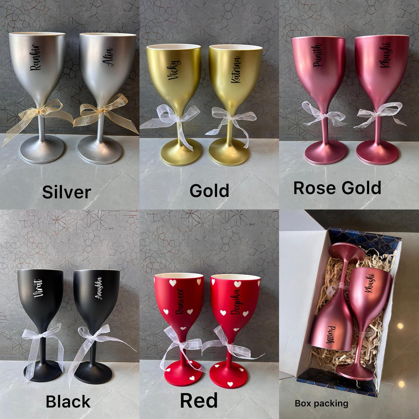 Personalized Non-Breakable Couple Wine Glasses (Set of 2)