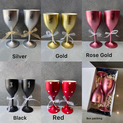 Personalized Non-Breakable Couple Wine Glasses (Set of 2)