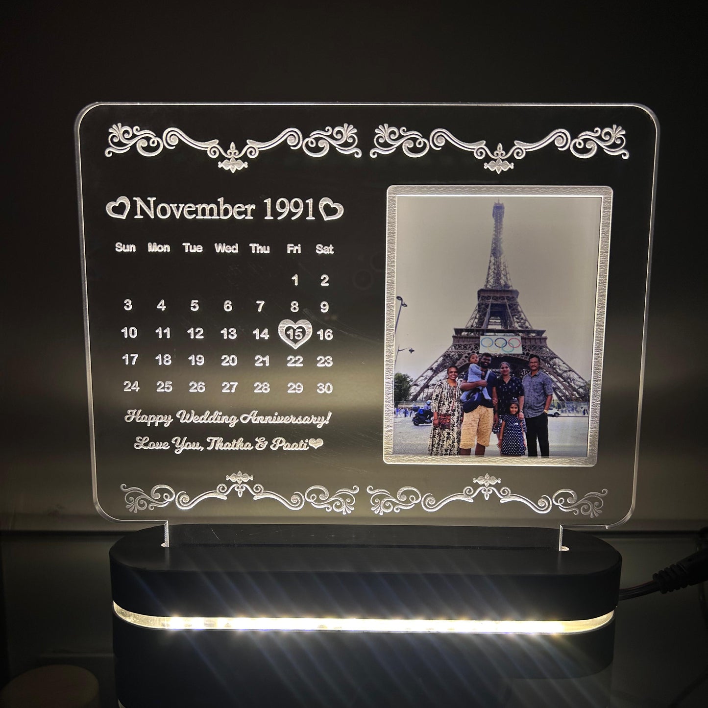 Personalized Photo & Text LED Table Top