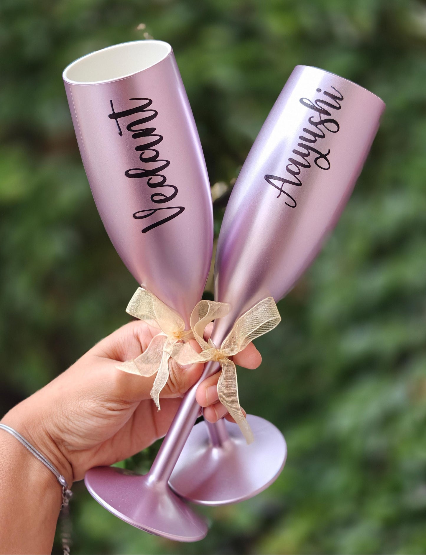 Personalized Non-Breakable Fluted Champagne Glasses (Set of 2)