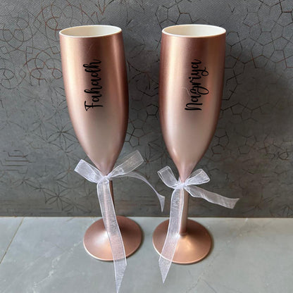 Personalized Non-Breakable Fluted Champagne Glasses (Set of 2)