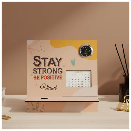 Personalized MDF Mobile Stand with Clock & Calendar