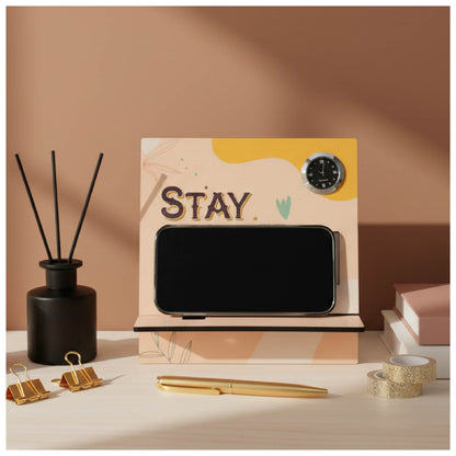 Personalized MDF Mobile Stand with Clock & Calendar