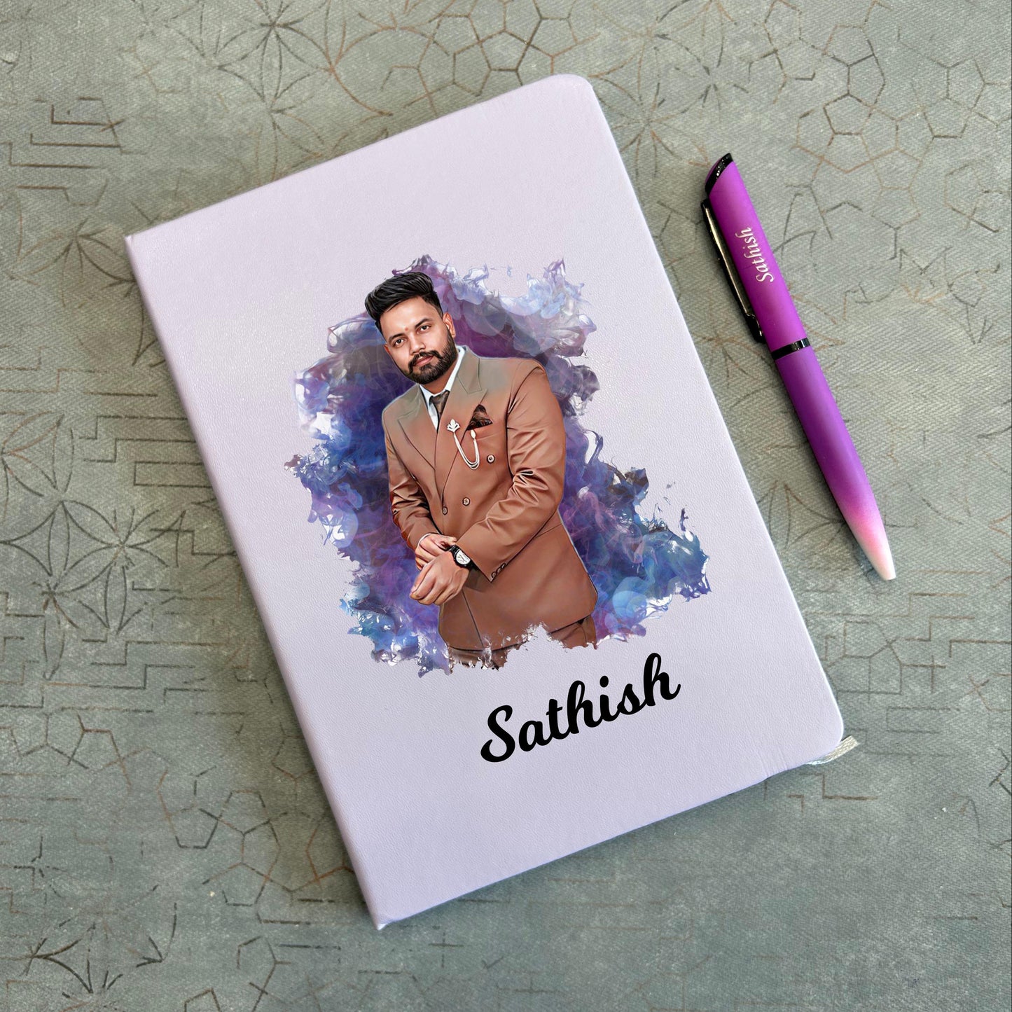 Personalized Pastel Artistic Diary & Pen Combo