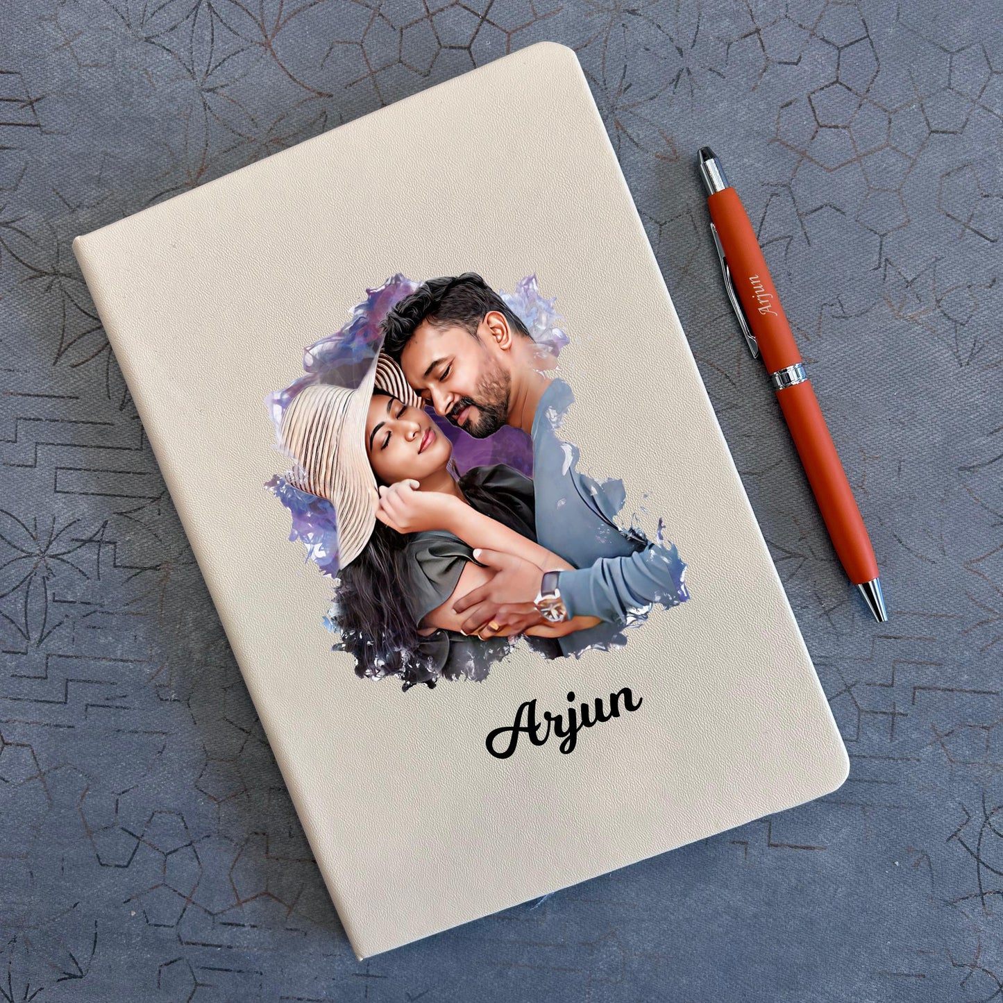 Personalized Pastel Artistic Diary & Pen Combo