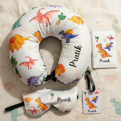 Personalised Kids Travel Neck Pillow Set
