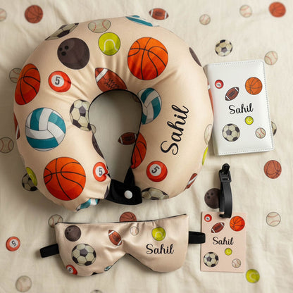 Personalised Kids Travel Neck Pillow Set