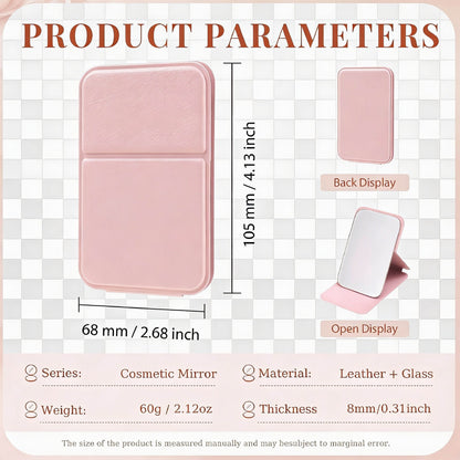 Personalized Leather Pocket Makeup Mirror