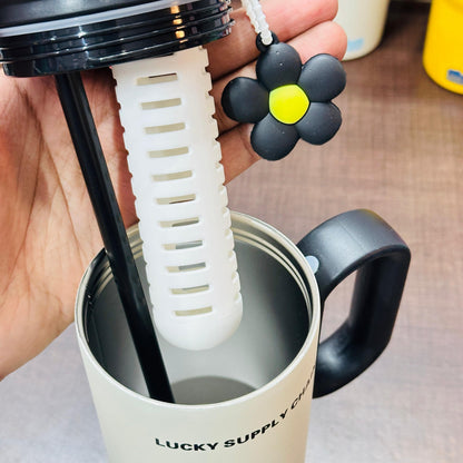 Premium Insulated Stainless Steel Tumbler with Flower Charm