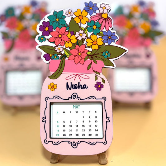 Personalized MDF Desk Calendar with Wooden Stand