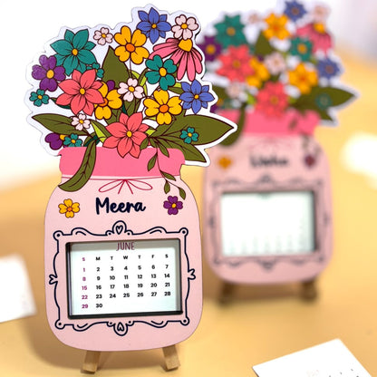 Personalized MDF Desk Calendar with Wooden Stand