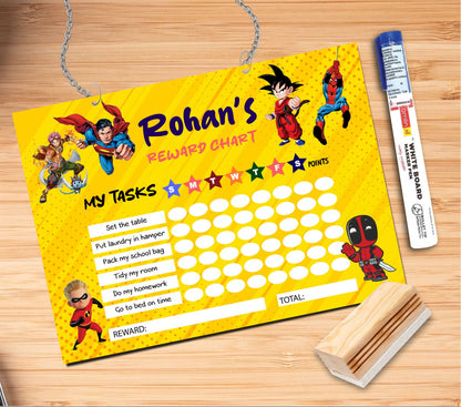 Personalized Kids Reward Chart with Marker & Duster Combo