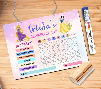 Personalized Kids Reward Chart with Marker & Duster Combo