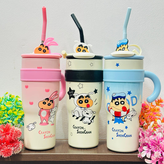 Premium 1200ml Insulated Stainless Steel Shinchan Tumbler with Handle