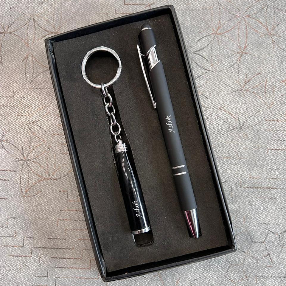 Personalized Bottle Shape Keychain & Pen Set