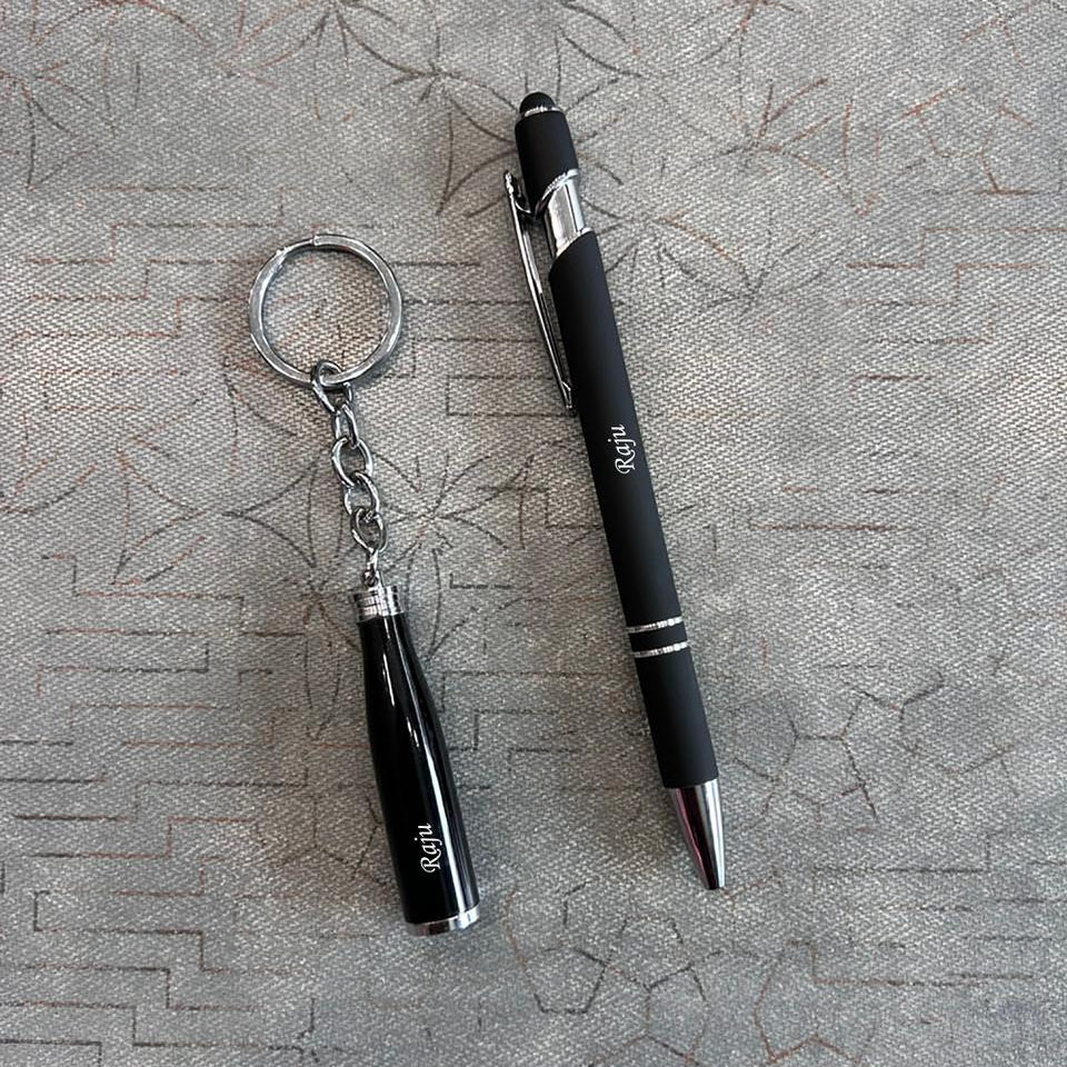 Personalized Bottle Shape Keychain & Pen Set