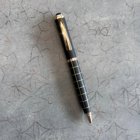 Personalized Gold Checkered Ball Pen