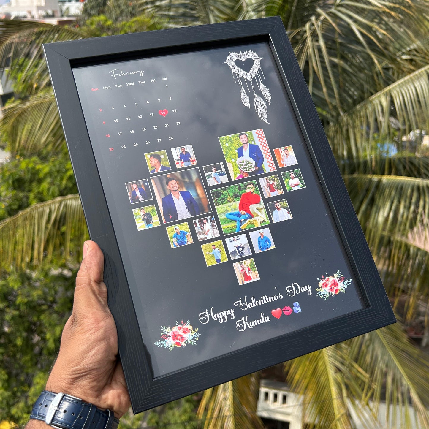 Personalized Heart Calendar Frame