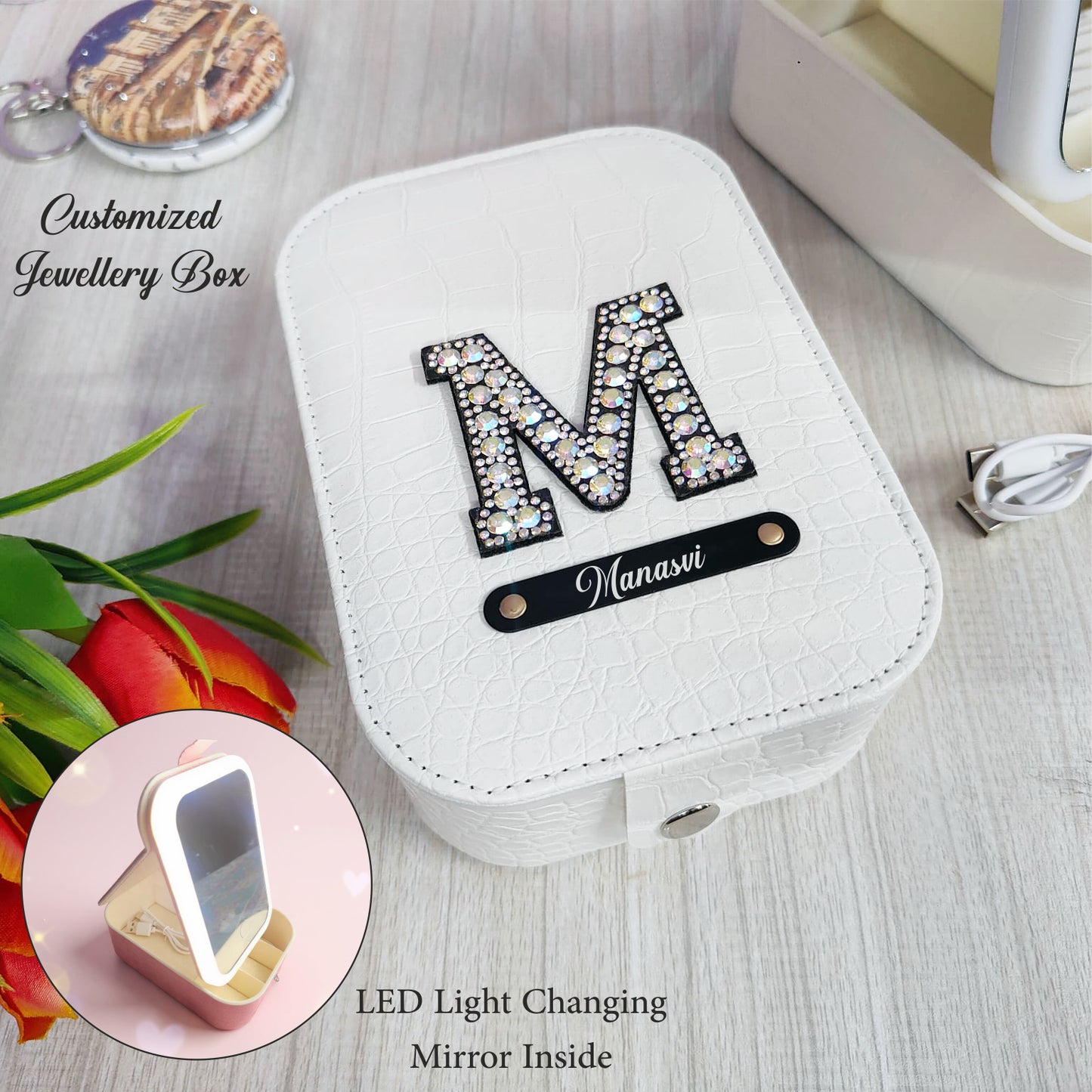 Personalized LED Mirror Makeup Box