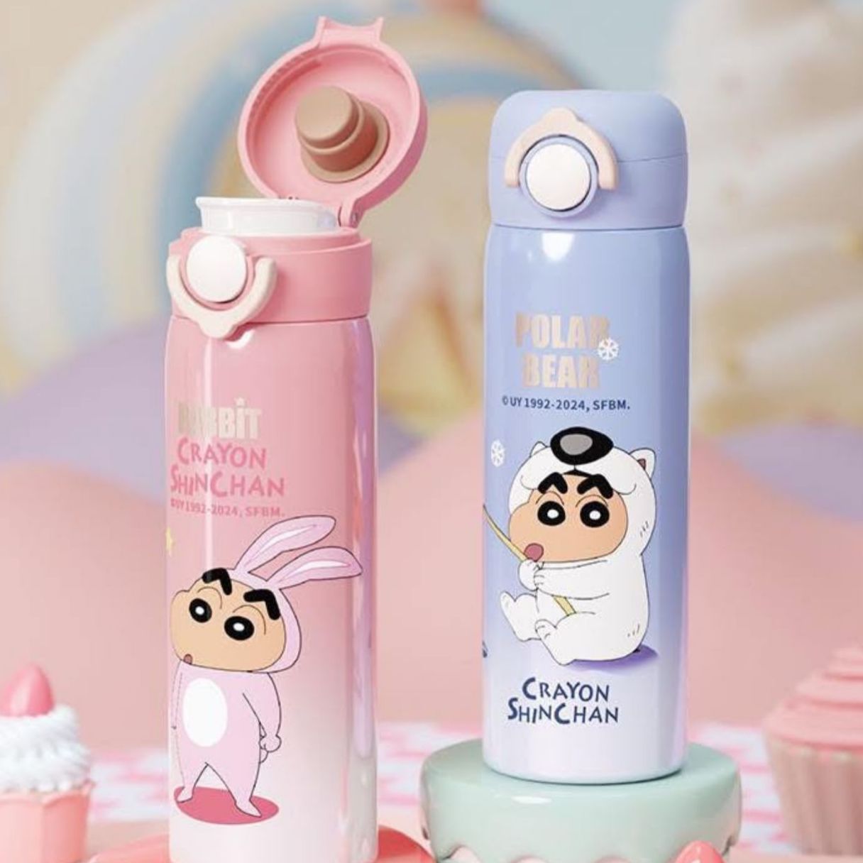 Premium 500ml Insulated Stainless Steel Shinchan Theme Bottle