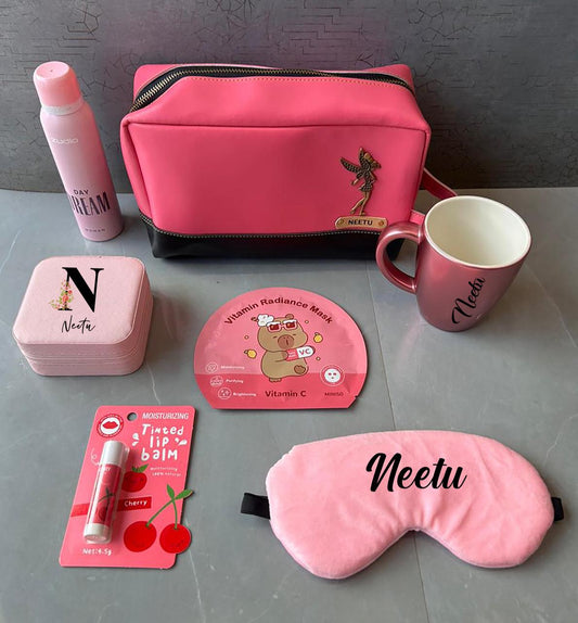 Personalized Pink Women's Pamper Pouch