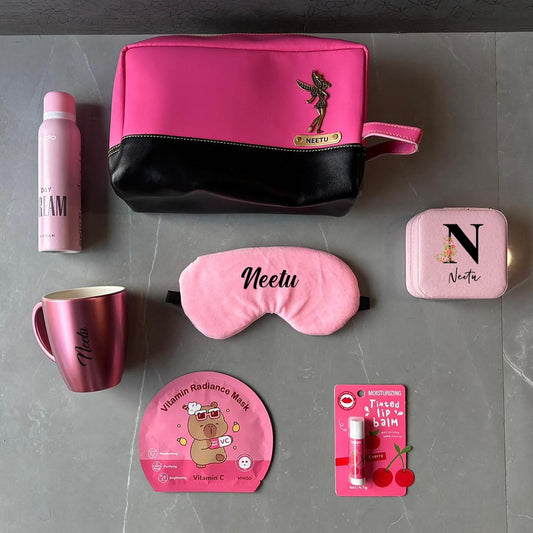 Personalized Pink Women's Pamper Pouch