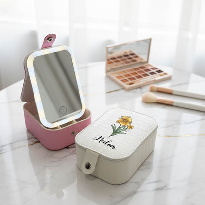 Personalized LED Mirror Makeup Box