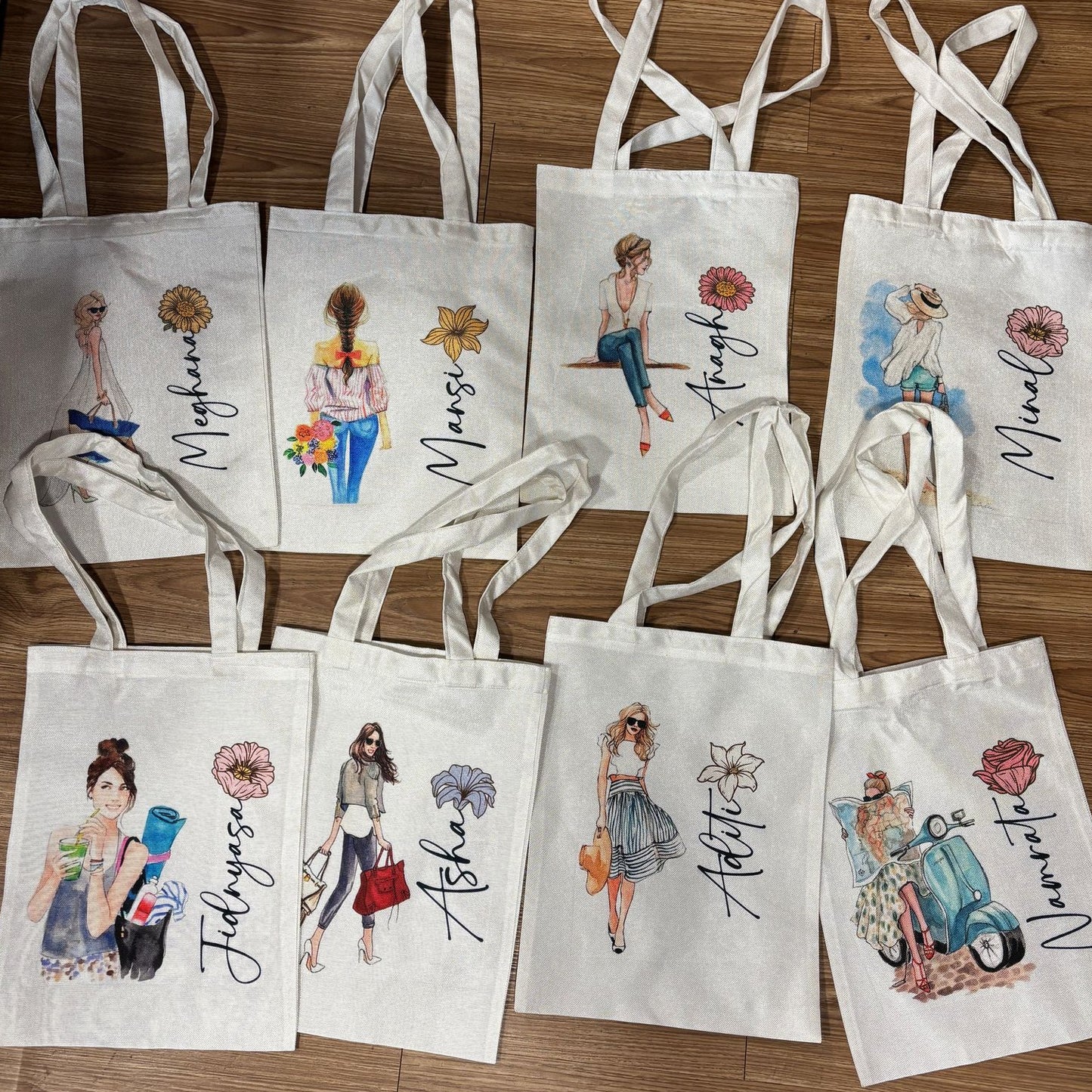 Personalized Washable White Laminated Tote Bag