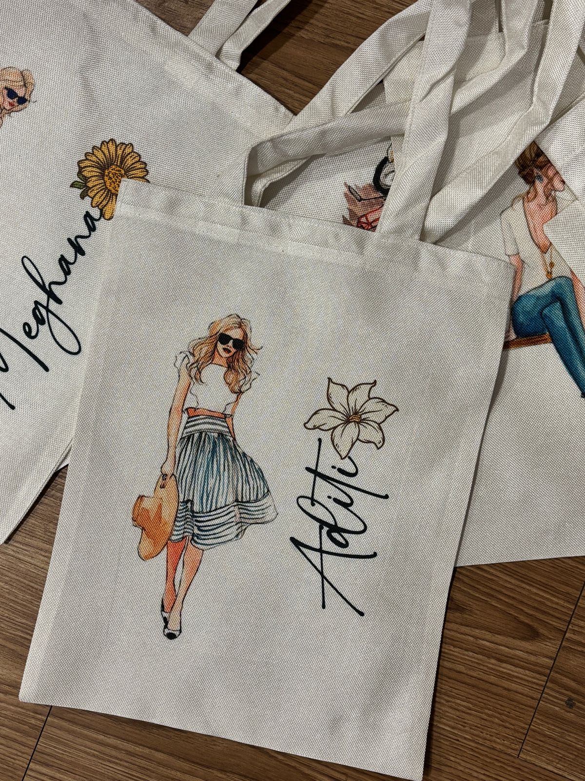 Personalized Washable White Laminated Tote Bag