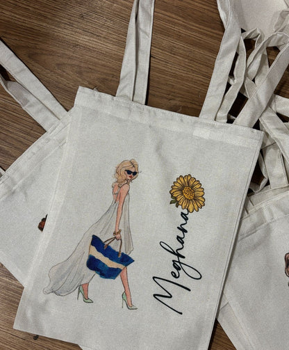 Personalized Washable White Laminated Tote Bag