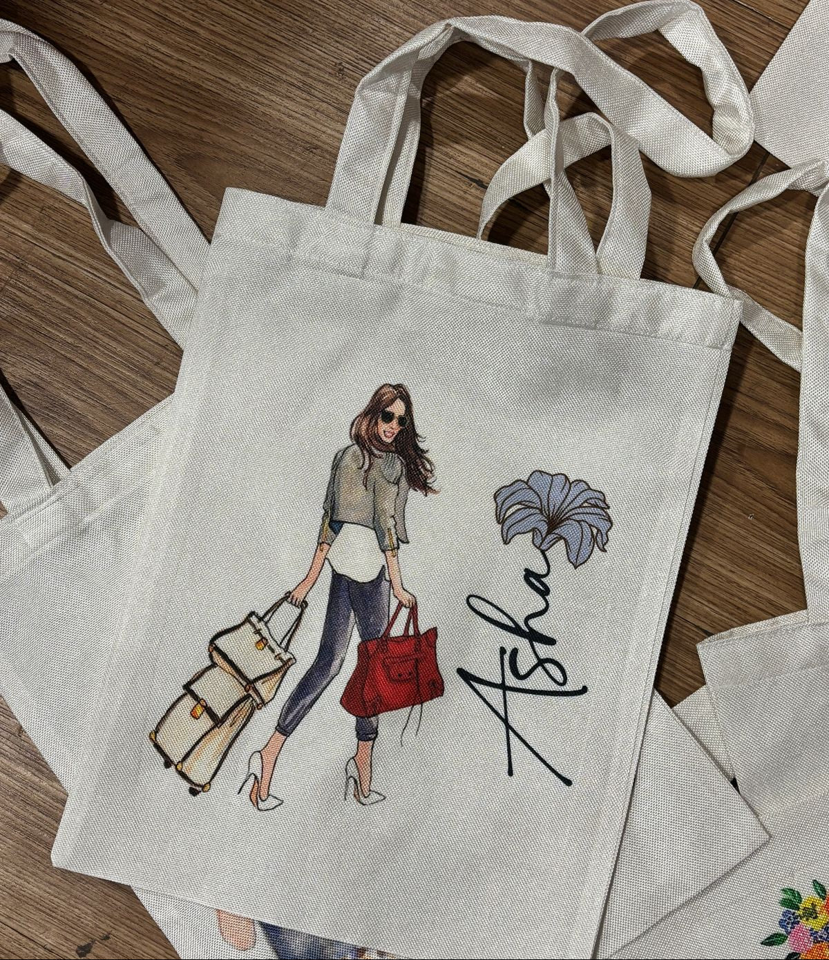 Personalized Washable White Laminated Tote Bag