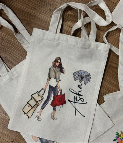Personalized Washable White Laminated Tote Bag