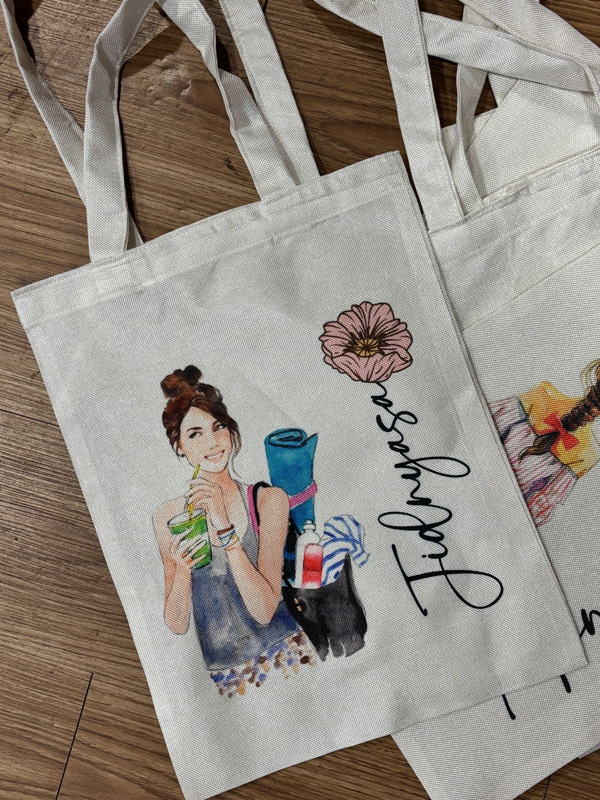 Personalized Washable White Laminated Tote Bag