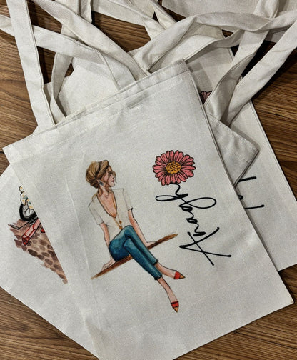 Personalized Washable White Laminated Tote Bag