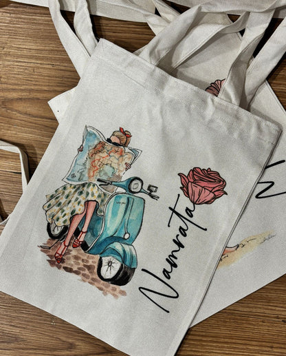 Personalized Washable White Laminated Tote Bag