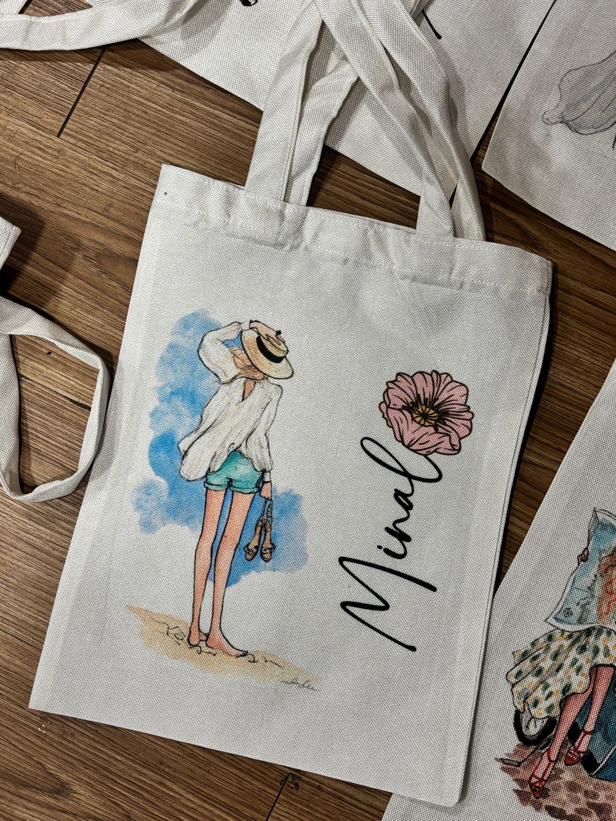 Personalized Washable White Laminated Tote Bag