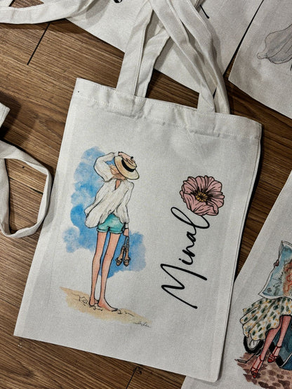 Personalized Washable White Laminated Tote Bag