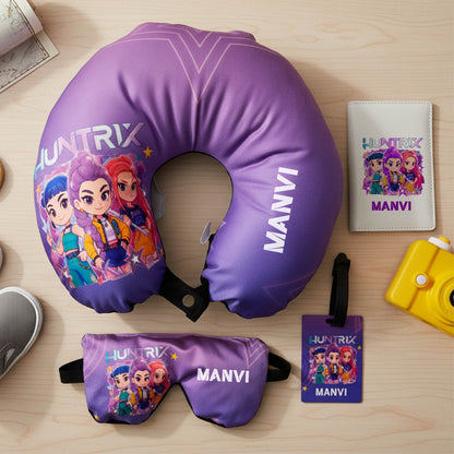 Personalised Kids Travel Neck Pillow Set