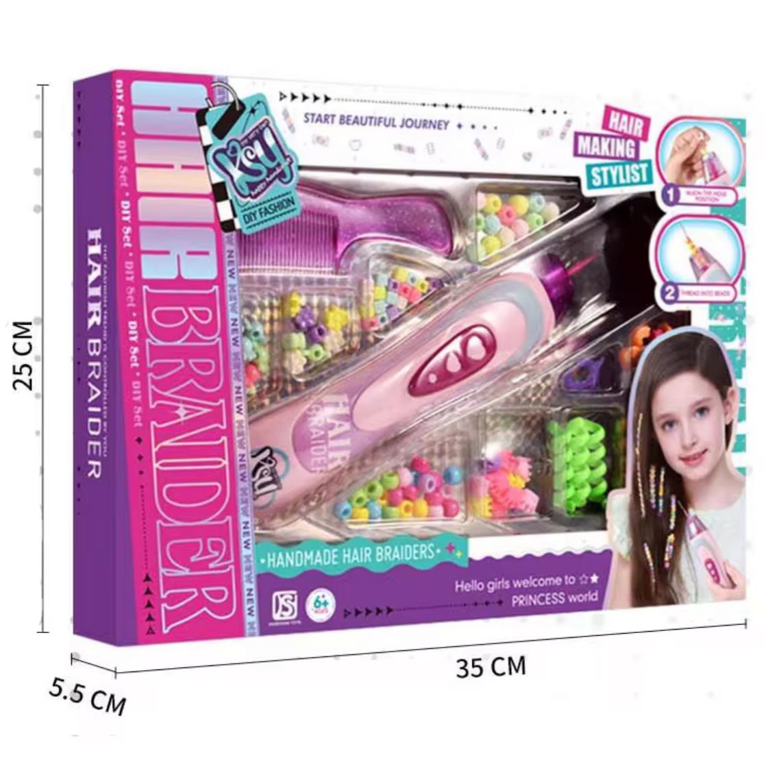 Premium DIY Kids Hair Beader & Styling Kit with Accessories